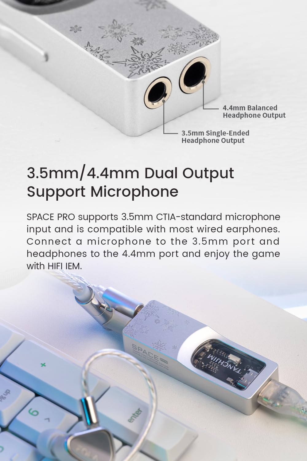 TANCHJIM SODA+space pro 有線イヤホン USB DAC Amazon.com: Space PRO Gaming IEM AMP, Portable USB DAC Support Mic