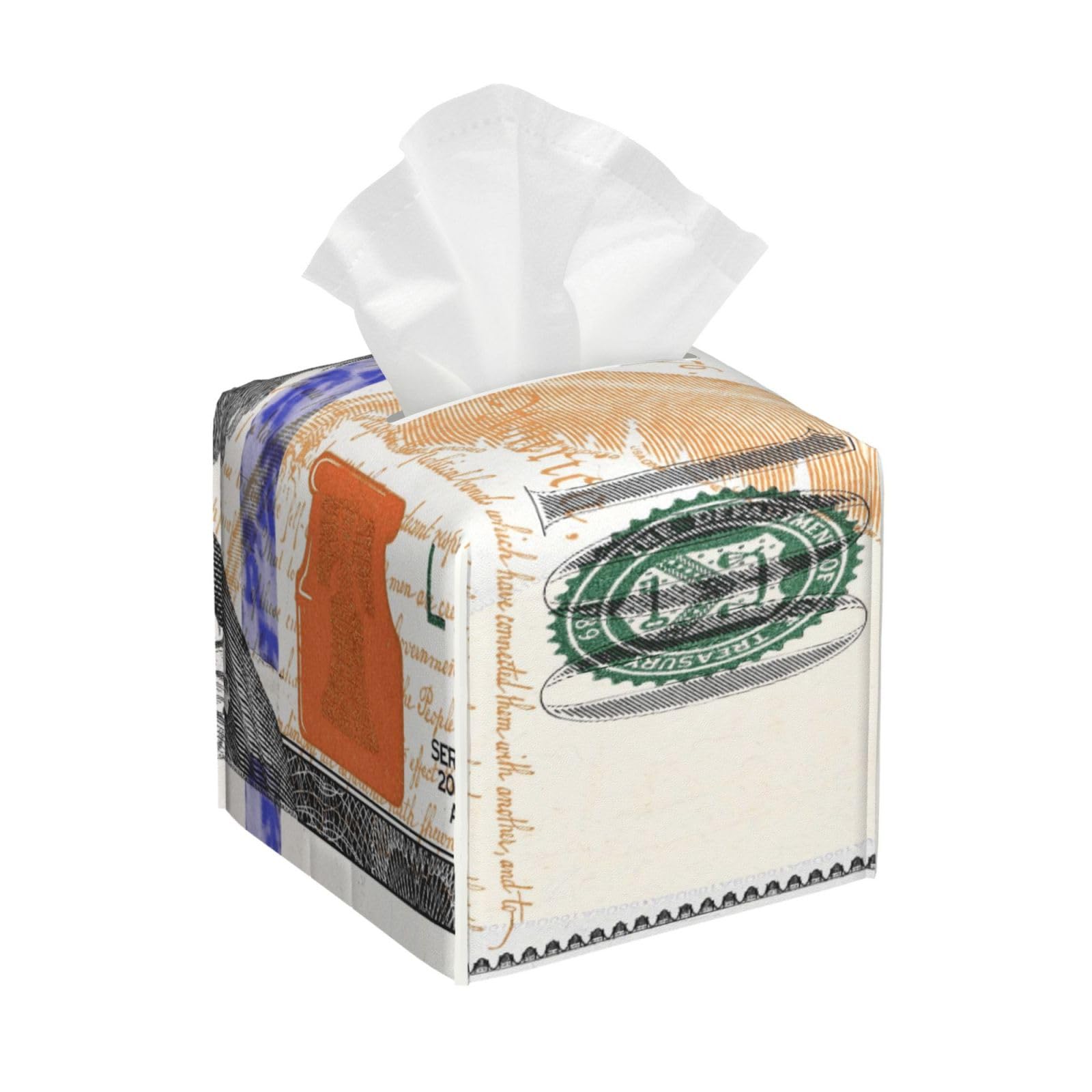 100 Dollar Bill USA Money PVC Cube Tissue Pack for Home Office Bathroom Use