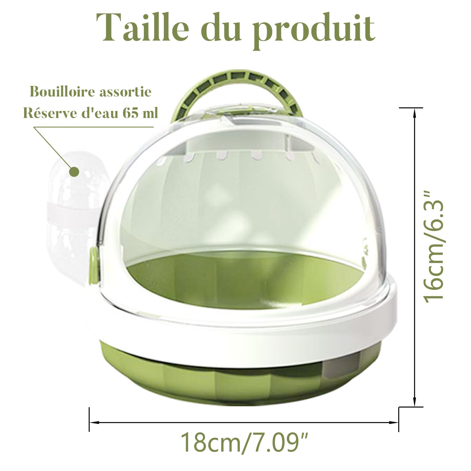 Cage de Transport Portable pour Hamster, Transporteur pour Petits Animaux, avec Aérations et Bouteille D’Eau Amovible, Adapté pour Cochon D’Inde Hérisson Hamster et Écureuil