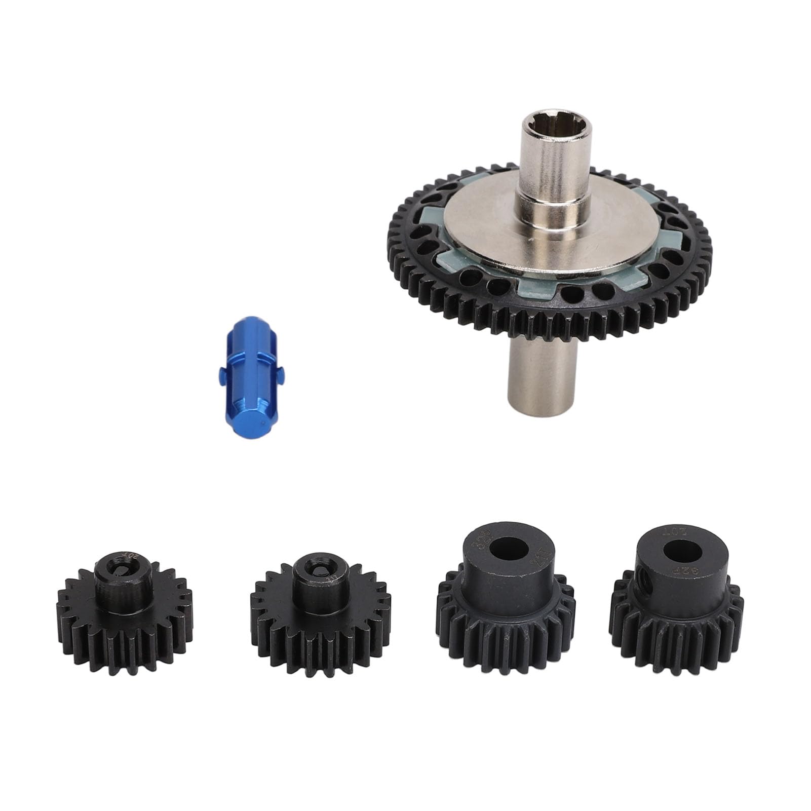 Set di ingranaggi scorrevoli 57T 0.8mod per auto RC, acciaio temprato con ingranaggi motore 20T e 21T, per /10/8 4S rosso (#3)