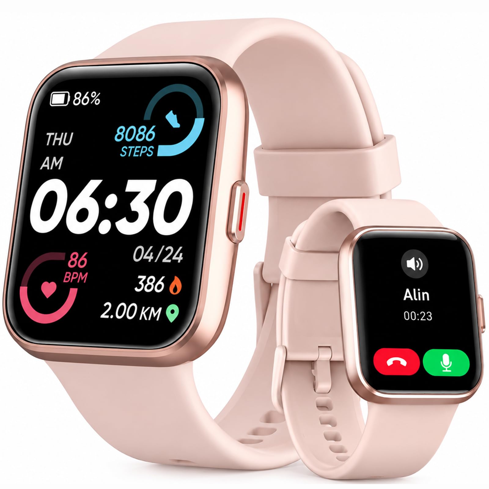 Smartwatch Damen 1,85'' 3ATM Wasserdicht 10 Tage Akku Alexa/AI Assistent