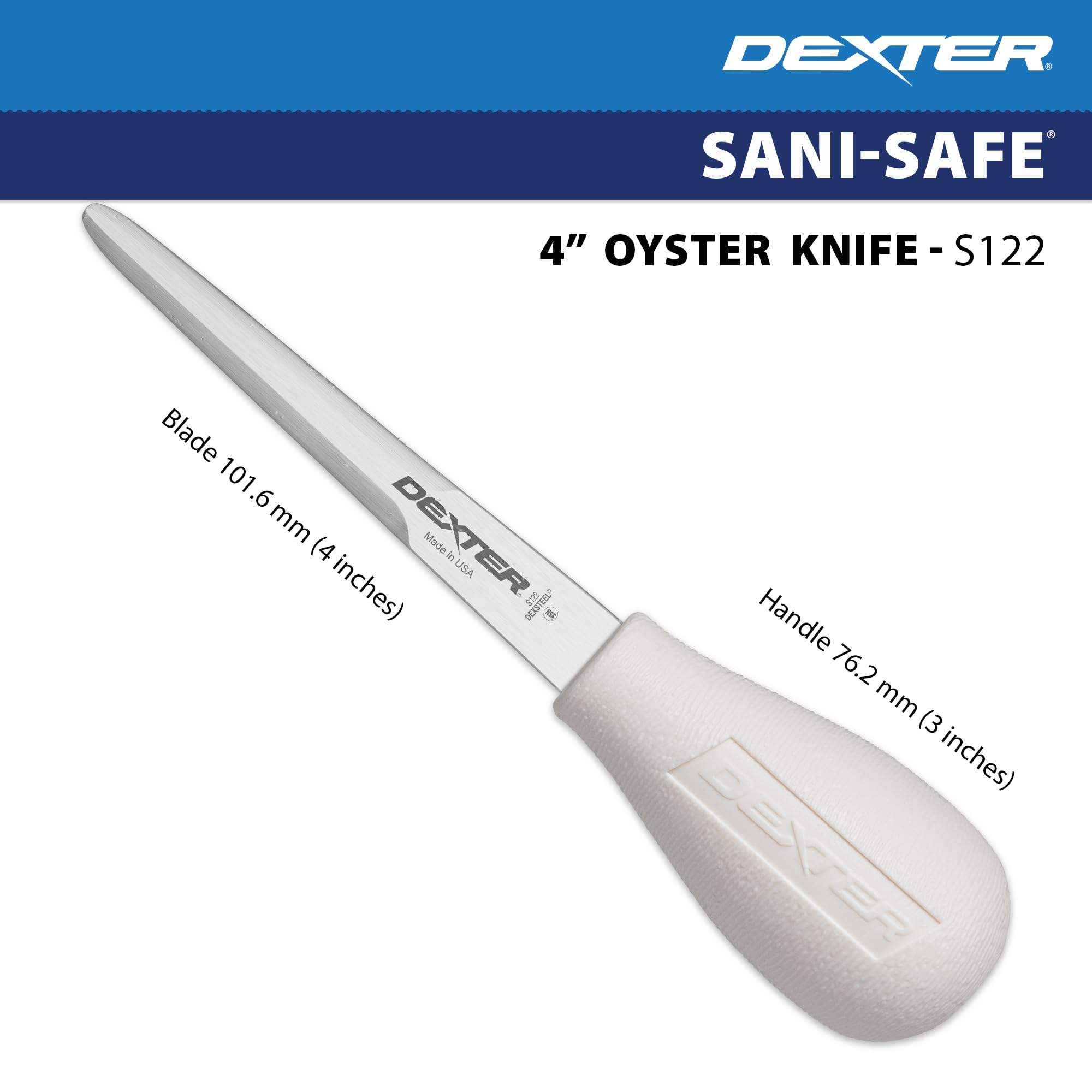 Sanisafe S122-Pcp 4" Boston modelo Oyster cuchillo con mango de polipropileno