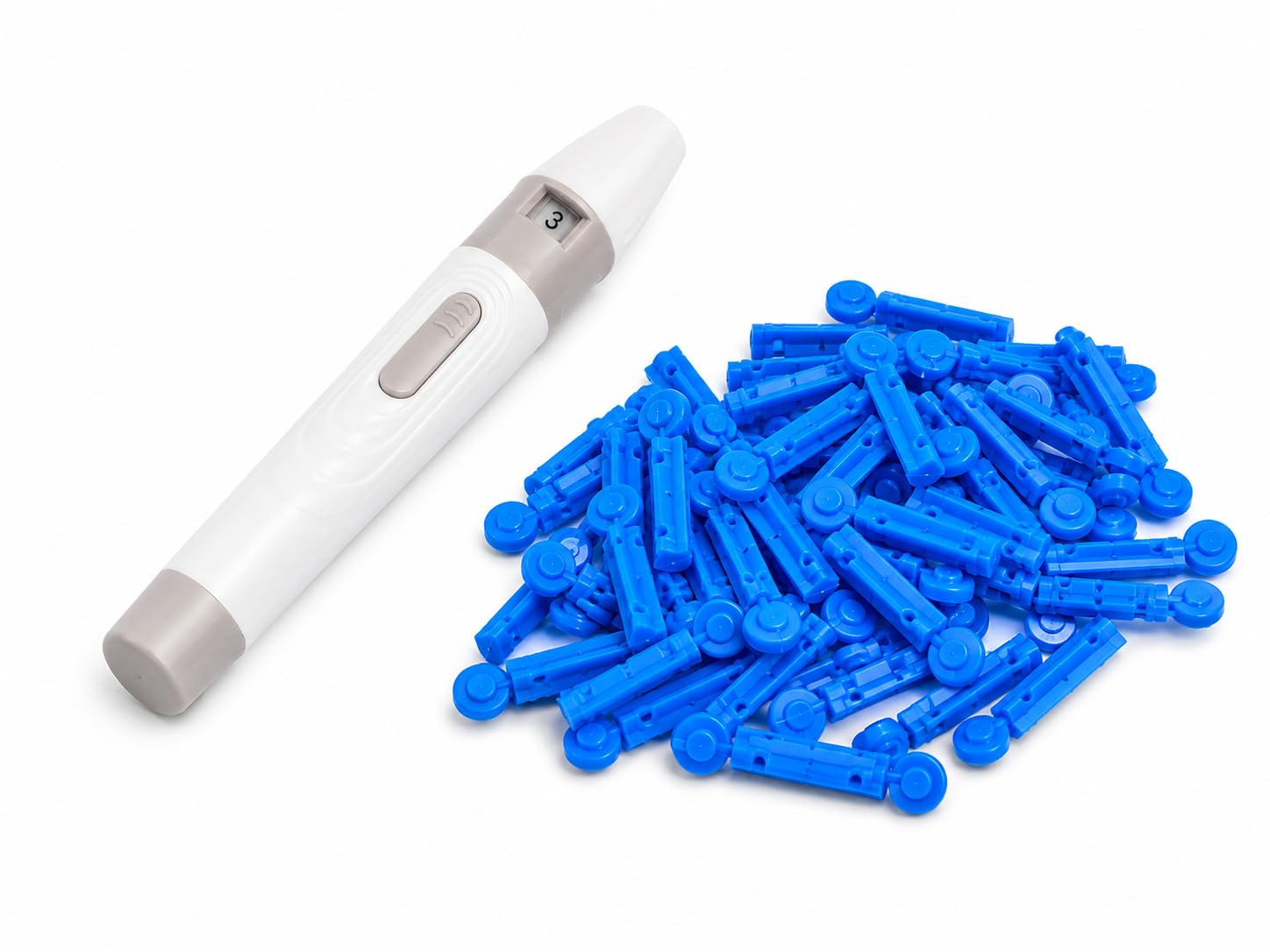 VATSALYA MEDTECH Lancing Device Pen with 100 Round Lancets – Blue | Universal Compatibility with All Glucometer Brands | Adjustable Depth Settings | Painless Blood Sampling for Diabetes Testing-image-31