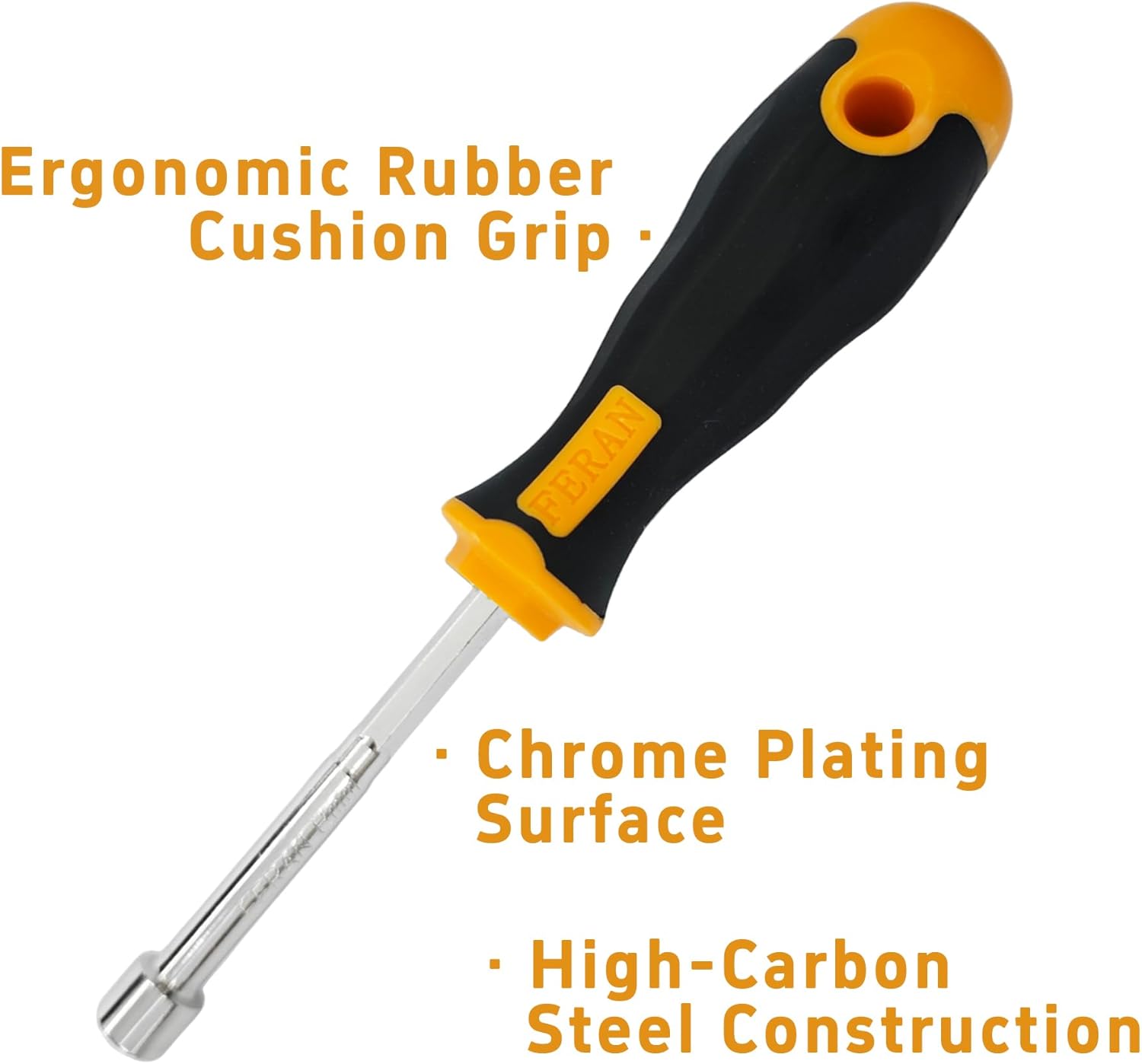 2Pcs 8mm Socket Wrench Screwdrivers, High-Carbon Steel Hex Nut Drivers with Rubber Cushion Grip for DIY Hand-Making and Repairs