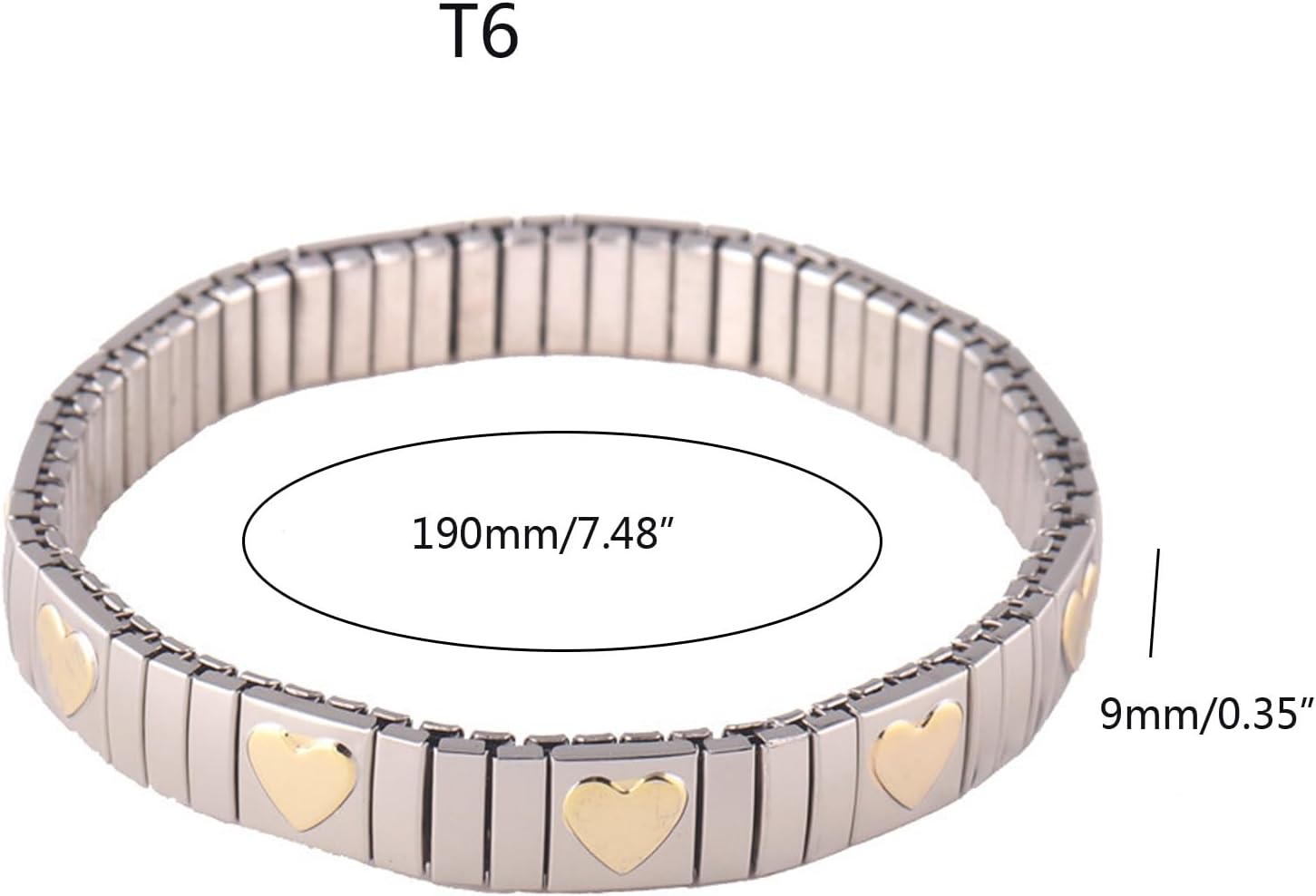 Charm Bracelet, Fashion Stainless Steel Bracelet Italian Charm Women Jewelry Elastic Stretch - Image 2