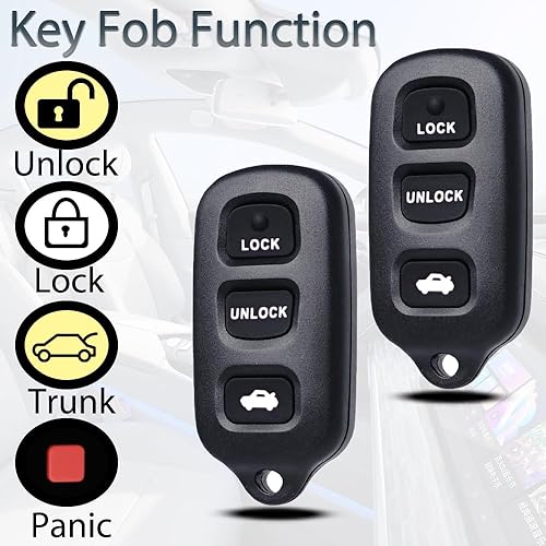 Miniatura 5 de Llavero de entrada sin llave compatible con Toyota Camry 2002-2006  Solara 2002-2003  Toyota Matrix Pontiac Vibe 2003-2008  Sienna 1999-2003