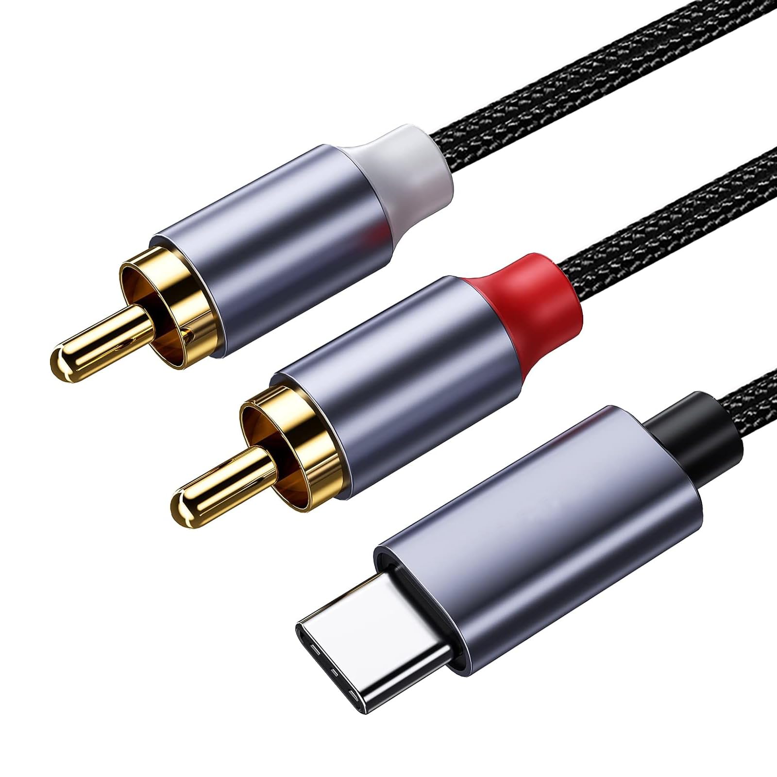Amazon | TRkin USB-C to 2 RCA変換オーディオケーブル赤/白DACチップ