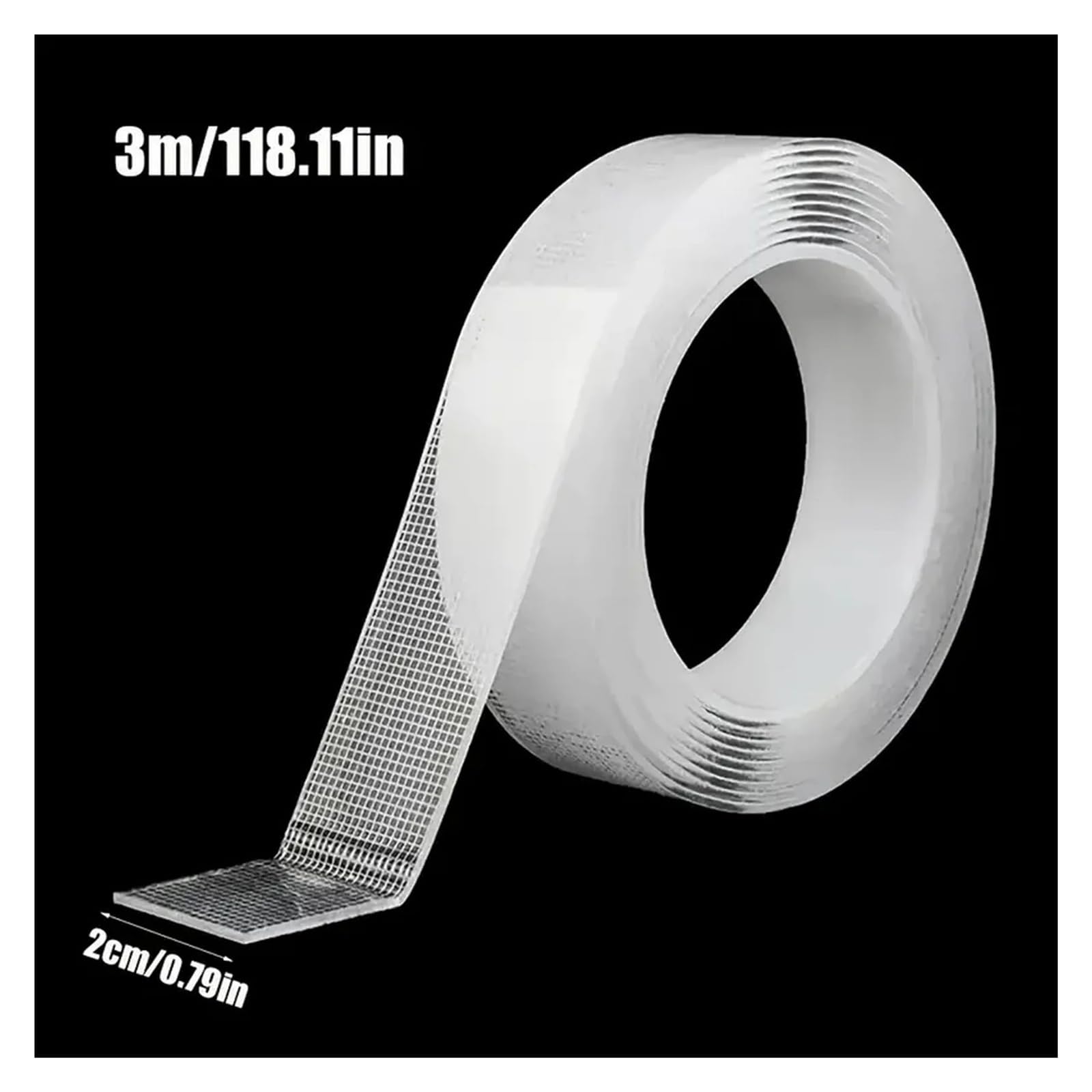 Generico Nastro biadesivo, striscia extra adesiva impermeabile rimovibile trasparente, due lati(36pcs)
