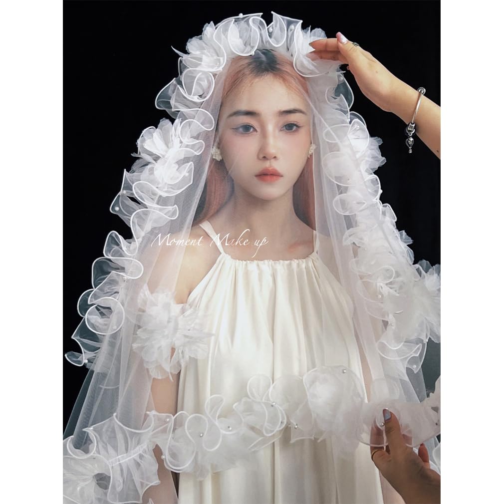 10 Yards 11cm Plissiertes Organzaband Rüschen Spitzenborte mit Perlen Organza Spitzenband Tüll Spitzenstoff Spitzenbordüre für Applikationen Kleidung DIY Nähen Basteln Blau
