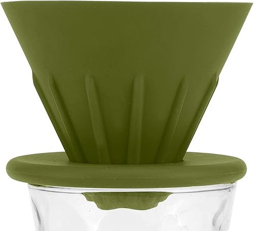 Miniatura 9 de Gotero de café, filtro de café de silicona reutilizable, filtro de cono plegable para el hogar, camping, mochilero, viajes (verde)