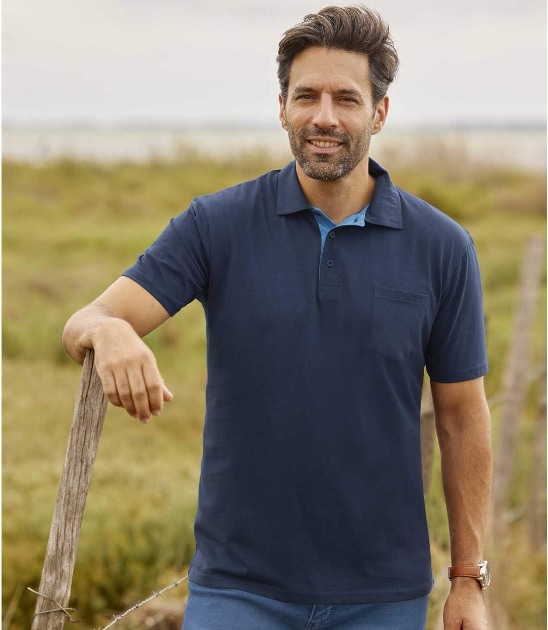 ATLAS FOR MEN - Lote de 4 Polos de Hombre - Manga Corta - Disponible en Tallas Grandes de la M a la 5XL