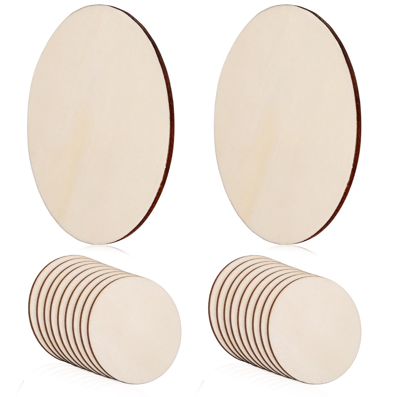YAYODS 100 Dischi di Legno Rotondi 7-8 cm - Per Fai Da Te, Decorazione Da Tavolo, Pirografia - Piccole Piastrine Rotonde