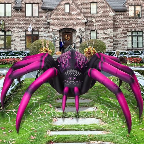 Aufblasbare Halloween-Spinne mit violettem Verlauf und LEDs, 2,7 m – Bild 6