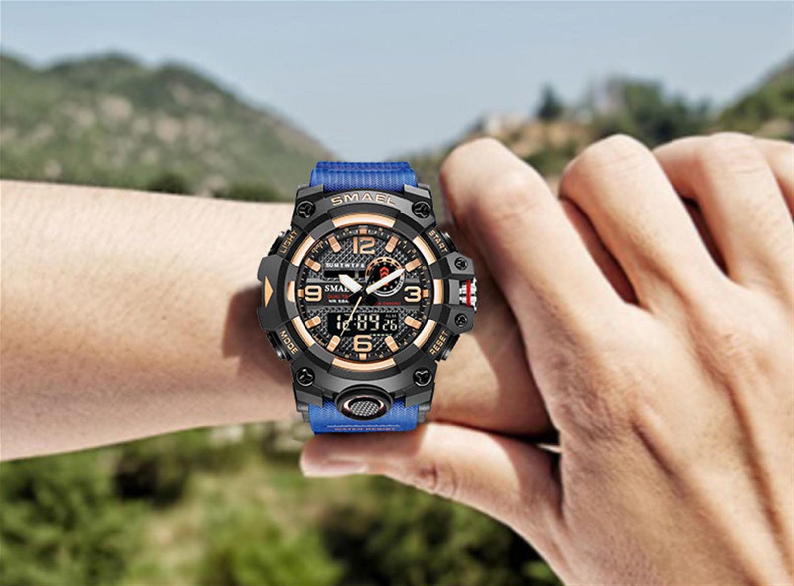 Montre Militaire pour Homme, Analogique Et Numérique, Montre De Sport, Étanche À LED avec Chronomètre Numérique, Montre De Luxe Décontractée