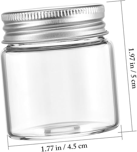 Miniatura 2 de Luxshiny Mini frascos, 20 tarros pequeños de vidrio de 1.7 onzas con tapas, mini tarros de especias para miel, mermelada, gelatina, postre, recuerdo