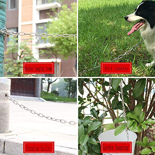KAIISSA Stainless Steel Chain, Strong, Heavy Duty, Welded Links for Hanging Fences Walking Dogs, Swivel, Drying Laundry - Image 4