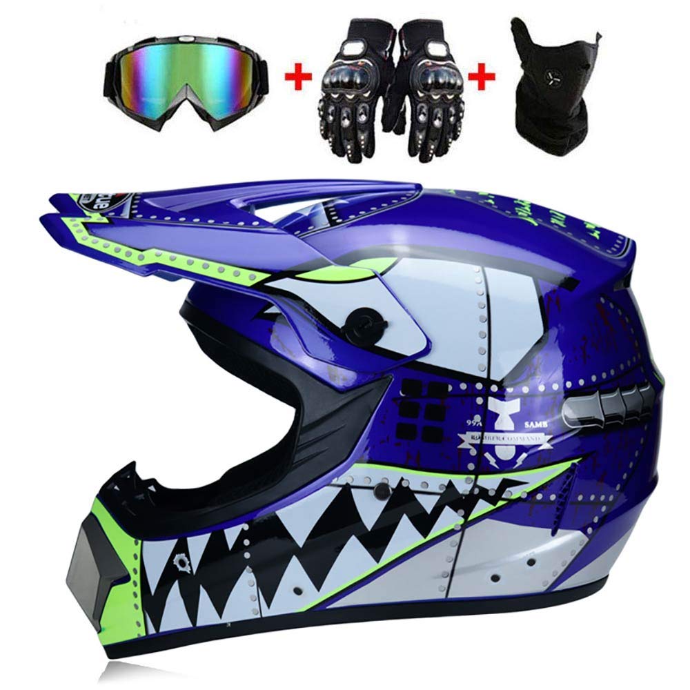 Kask motocrossowy, zestaw kasków na całą twarz dla dorosłych z okularami, maską, rękawiczkami, certyfikat DOT, dla dzieci, dorosłych, motocyklowy, kask zderzowy do Downhill MX, Quad Enduro, Racing Dirt Bike