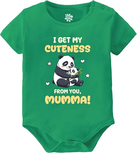Baby Buzz I Get My Cuteness From You, Mumma! Dress Romper For Baby Boy Girl | Newborn Baby Clothes | Mother &amp; Baby Theme |...