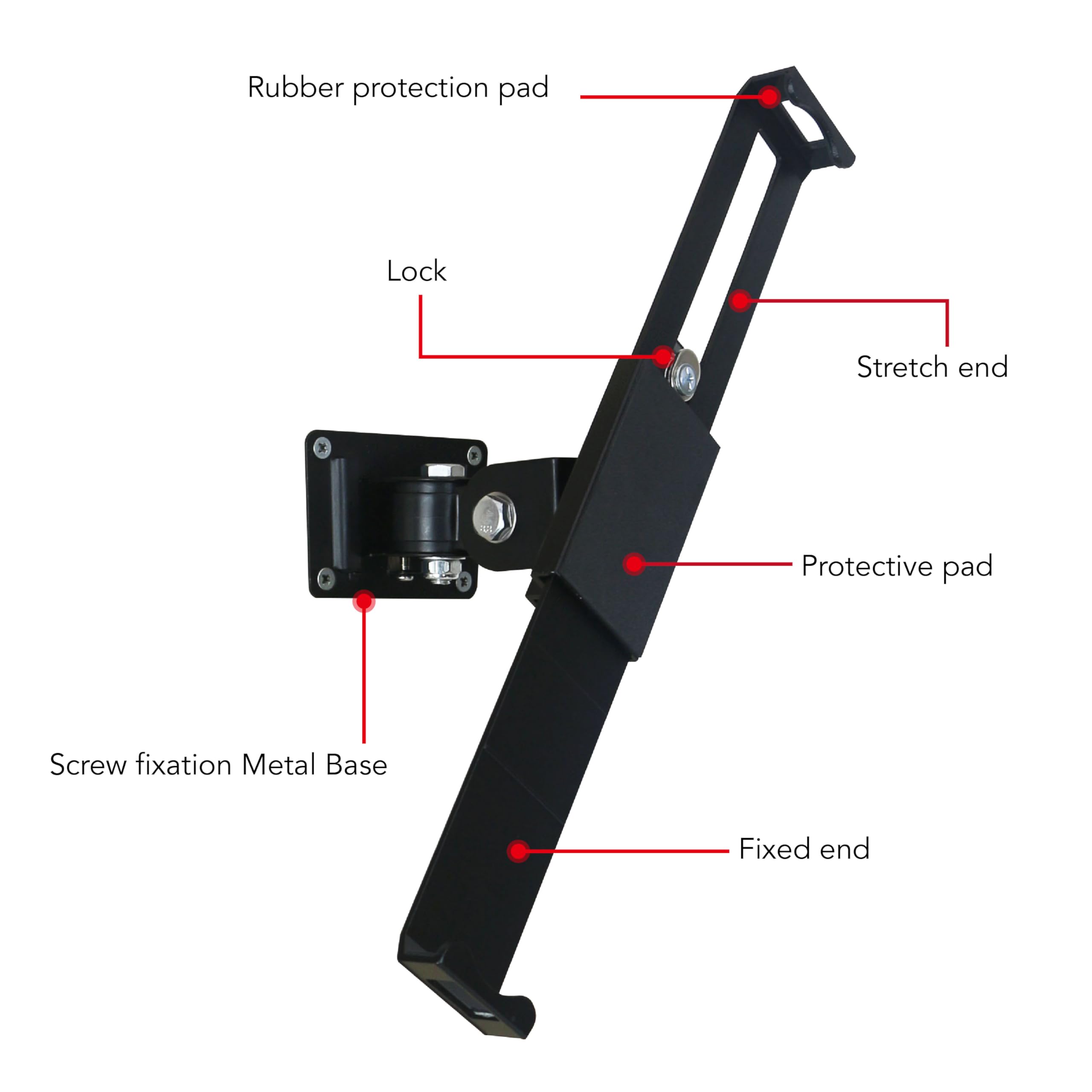 Soporte de pared para tablet con cerradura y llave, ajuste arbitrario giratorio, multiángulo, soporte para la mayoría de iPad de 11 a 13 pulgadas, y para iPad de 10.2, 10.5, 11, 11 y 12.9