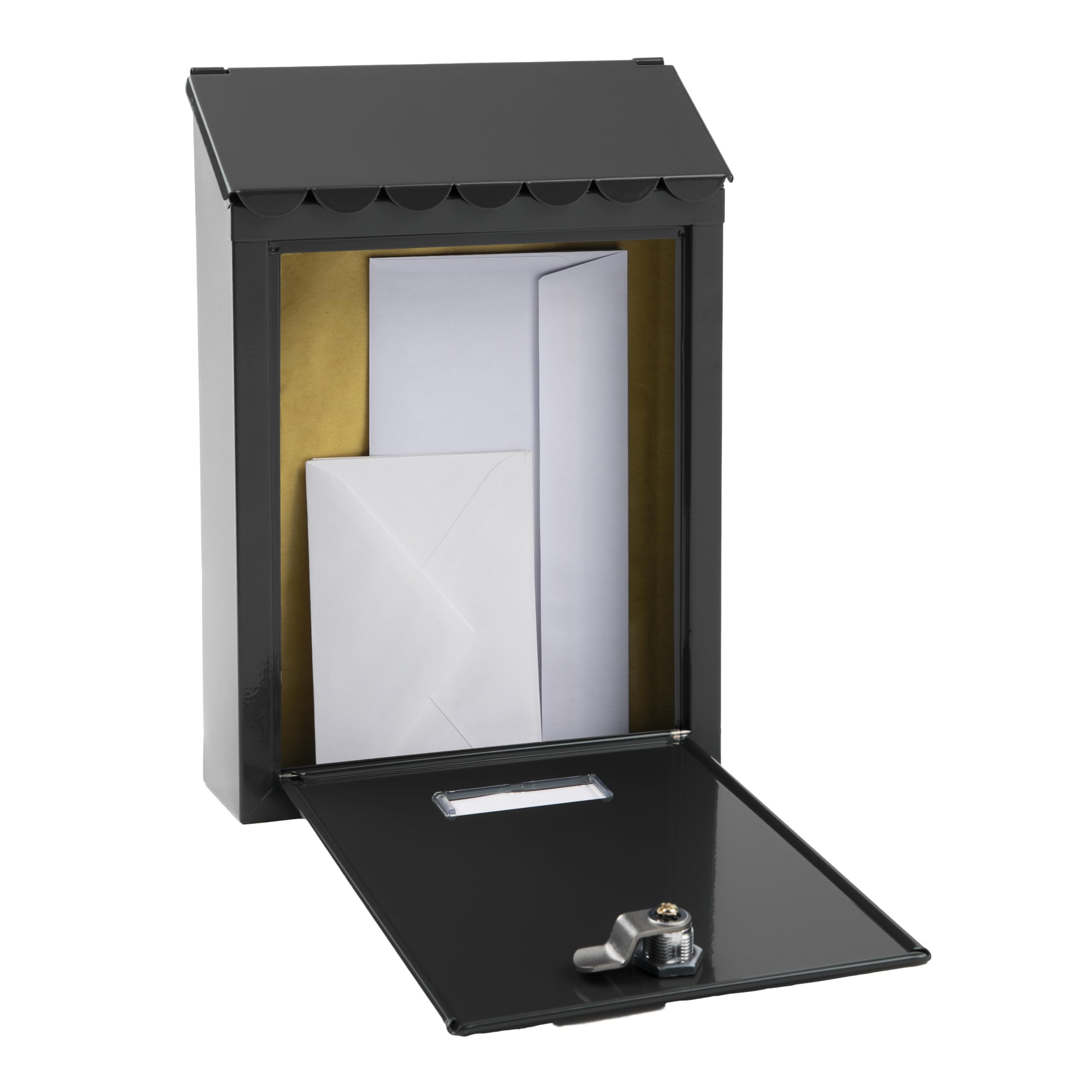 ARREGUI Civic E5724-C Cassetta Postale Individuale in Acciaio | Cassetta Postale Da Esterno | Dimensione S (DIN A5) | Facile da Montare | Nero