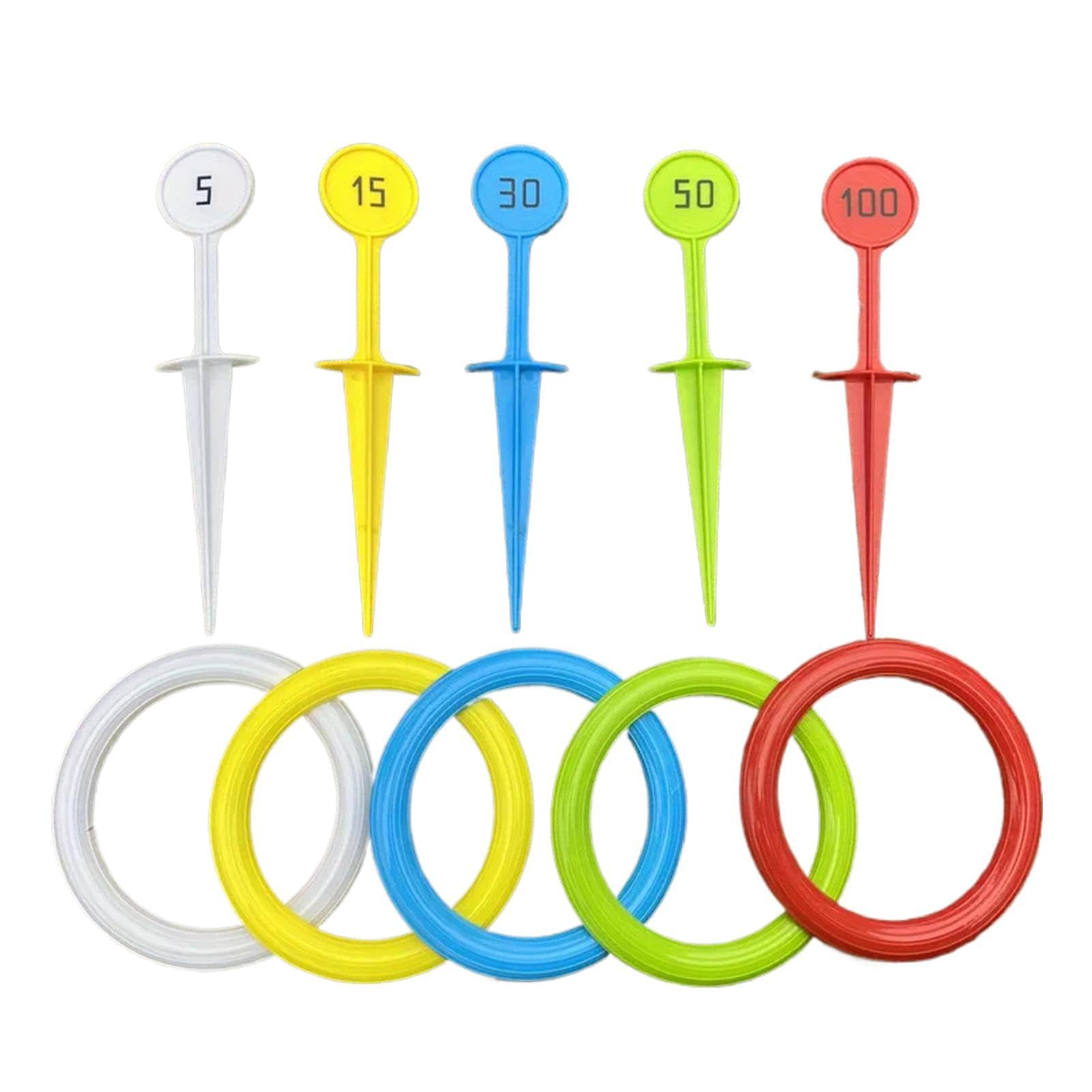 Ring Toss Game - PP, 9.45 Inches Quoits Garden Game, Ring Throw Set, Outdoor Lawn Games, Colorful | Fun Party Games For Kids, Adults, Backyard, Beach, Family Gathering Use