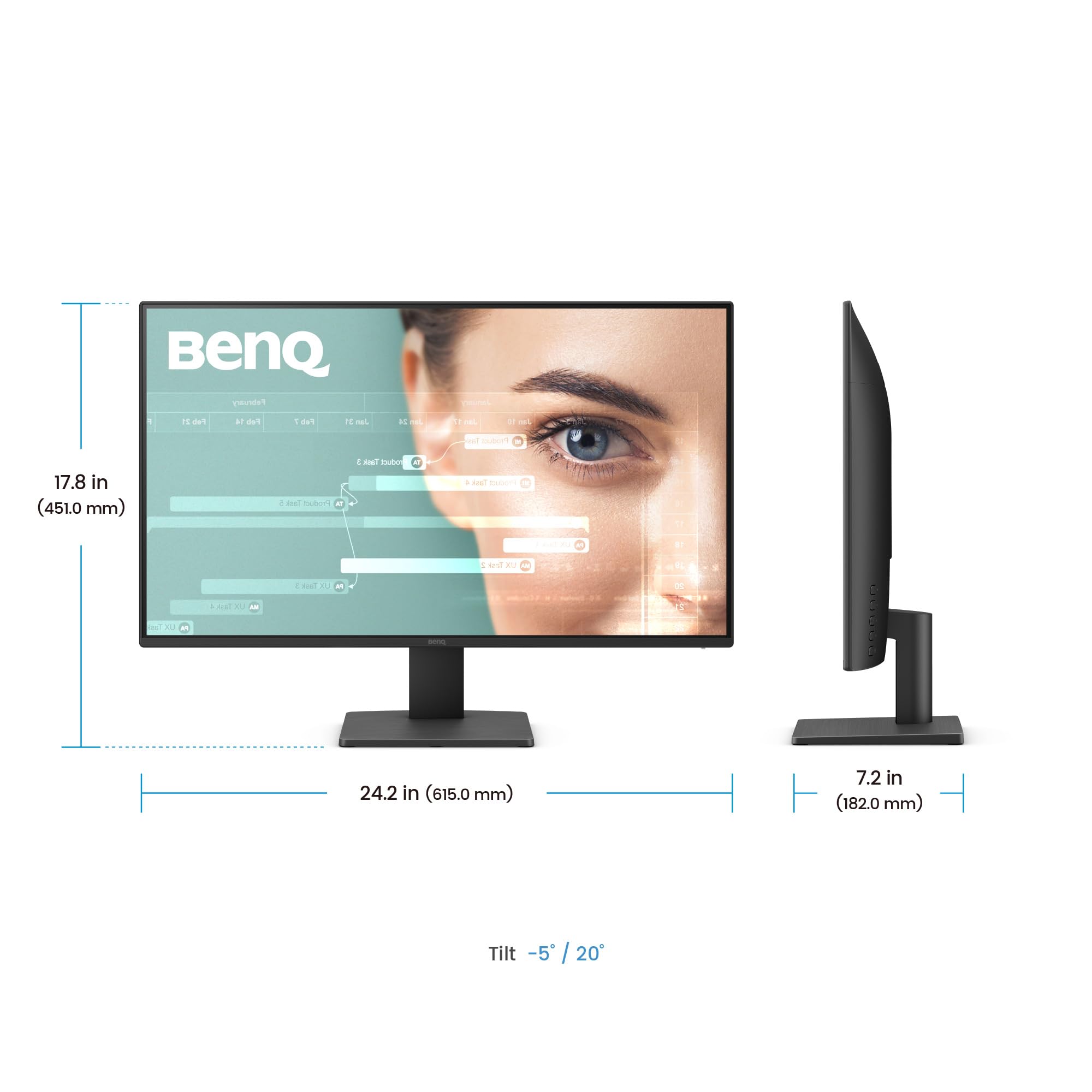 BenQ Monitor GW2791E 27" 1080p FHD, 100 Hz, IPS, Eye-Care, HDMI, DisplayPort, Ultra cienka krawędź, certyfikat TUV, Flicker-Free, Low Blue Light Plus, Eye-CareU