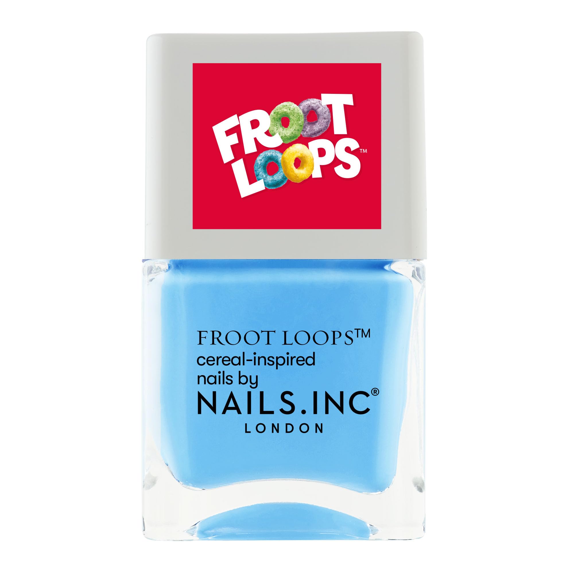 Nails Inc x Froot Loops™ TOUCAN SAM™ APPROVED Fruity Scented, Neon Blue, Vibrant Colours, Glossy Finish, No Chip, Long Lasting, Quick Dry, Air Dry, Cruelty Free, Vegan, Nail Polish, 14 ML