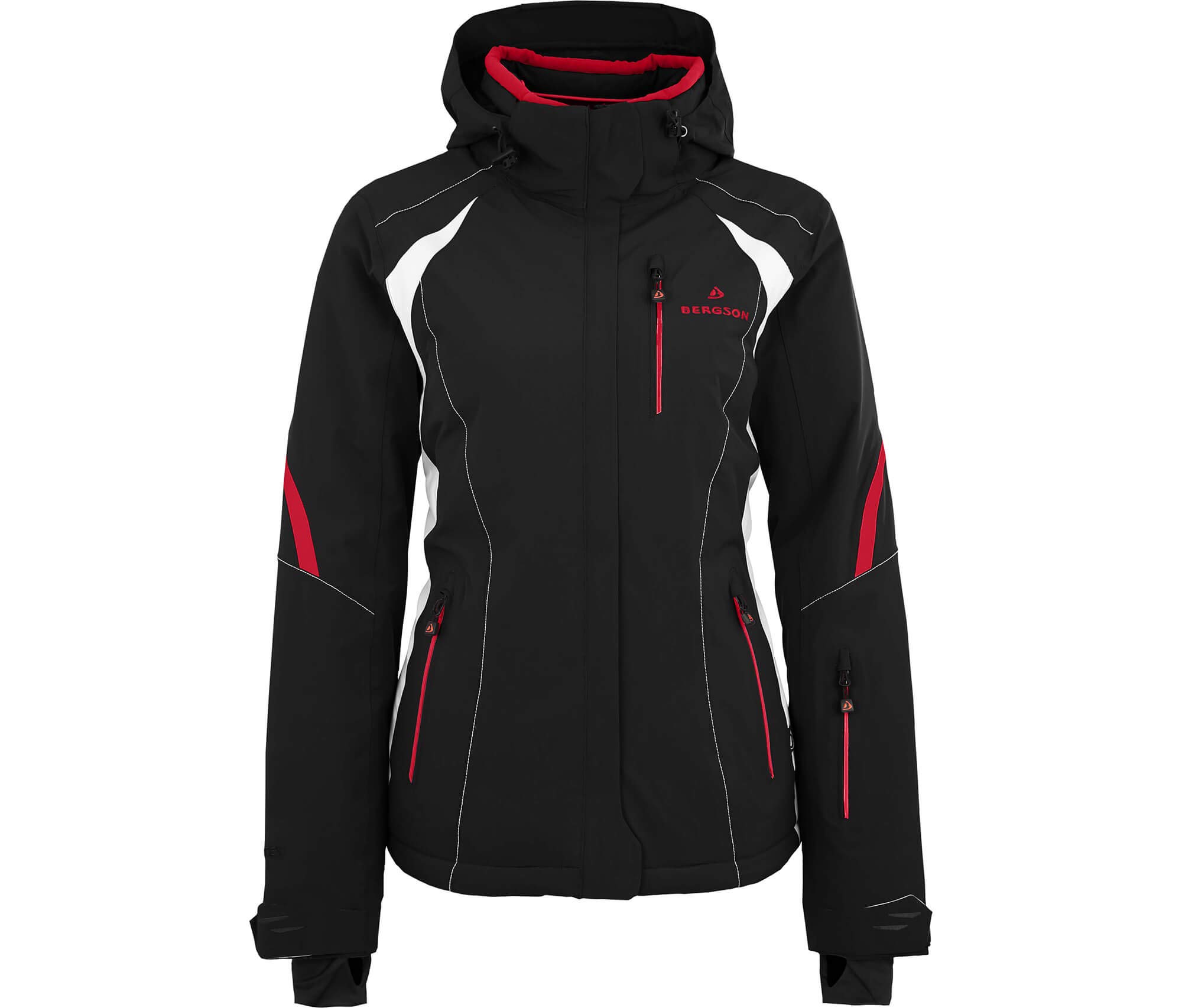 Bergson SNOWTASTIC | Damen Skijacke - Sportliche Damen Skijacke mit Supra-Tex 20.000 Membran, Normal-/Kurz-/Langgrößen, 100% wasserdicht (20.000 mm Wassersäule) & verschweißte Nähte, Winddicht & höch