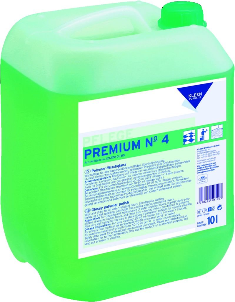 Premium No. 4 – wischpf Lege – para todos los tipos de limpieza – Intensivo y antimanchas – 10 litros – 1 bidón