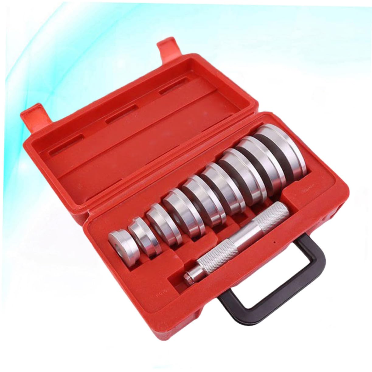 Cabilock 10-Piece Aluminum Bearing Removal Tool Axle Bushing Installer Kit Seal Driver for Wheel Easy to Use Knurled Grip