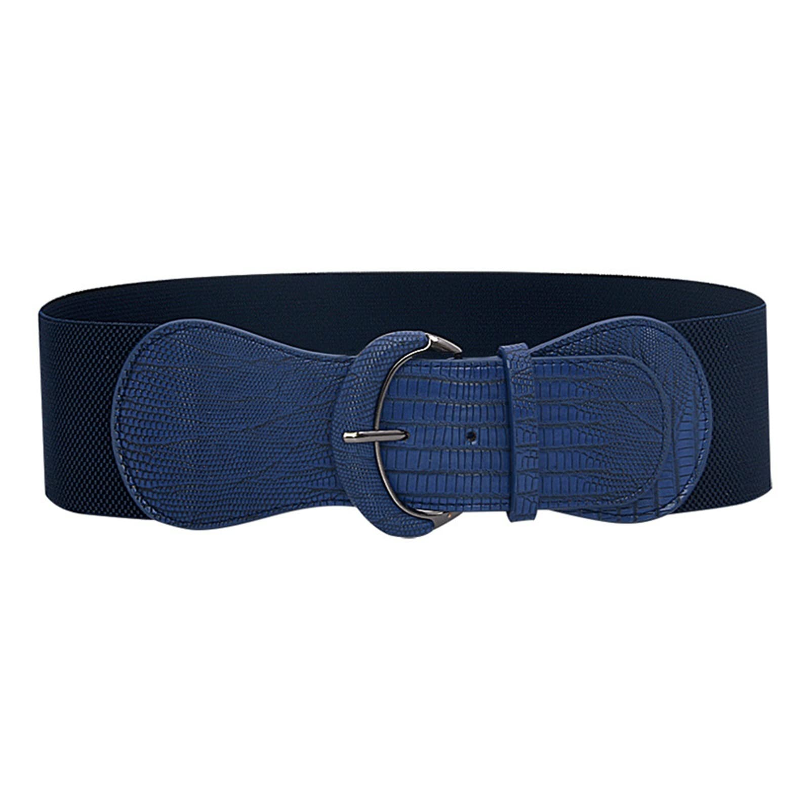 JOJOJ Ceinture à boucle en cuir synthétique pour femme - Ceinture élastique - Ceinture vintage pour femme