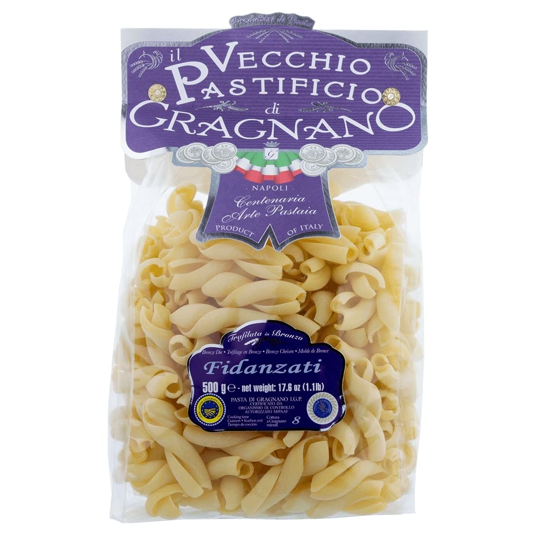 Il Vecchio Pastificio di Gragnano Pasta Fidanzati, Gragnano IGP fideos de sémola de trigo duro de la más alta calidad, 500 g + Italian Gourmet Polpa di Pomodoro 400 g en lata