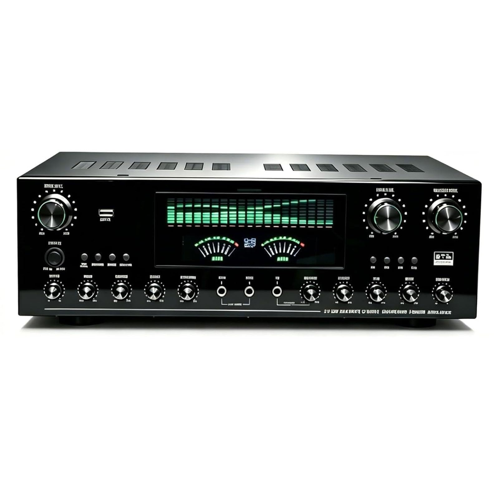 Récepteur stéréo d'amplificateur Audio Domestique 1800 W 7.1 canaux, amplificateur Bluetooth 6.0, entrée Optique/coaxiale/USB, entrées Micro, karaoké, for Haut-parleurs de cinéma Maison(A)