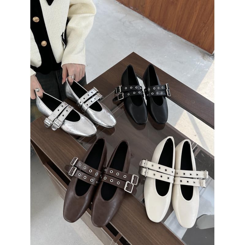 Emo Shoes Mary Janes Ballet Flats Y2K Retro Rave Grunge Buckle Shoes for Women Preppy Teen Girls - Non Slip Kawaii Elegant Cute Comfortable Walking Birthday Gifts Back to School Party Lightweight4