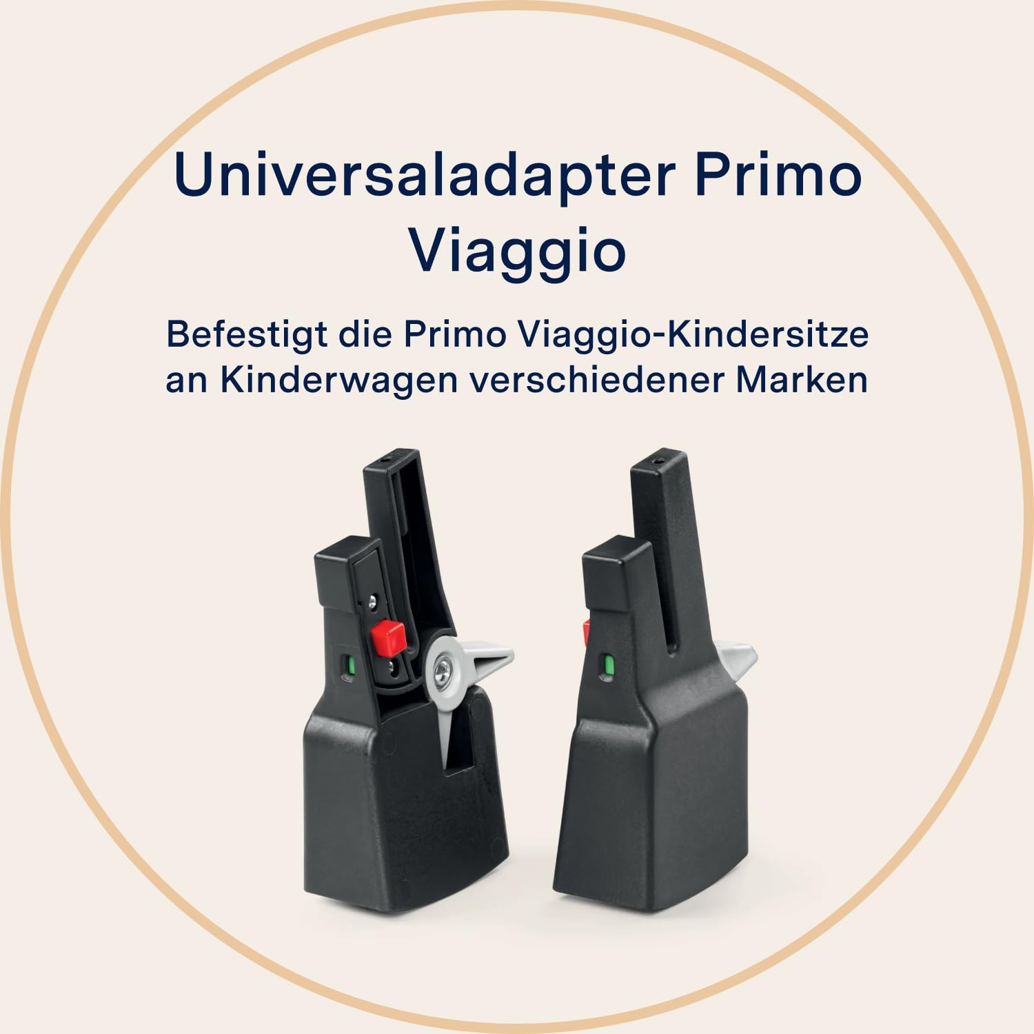 PEG PV Adapter Links Universal - Universal-Adapter für Kindersitze - Kompatibel mit Primo Viaggio und Kinderwagen anderer Marken