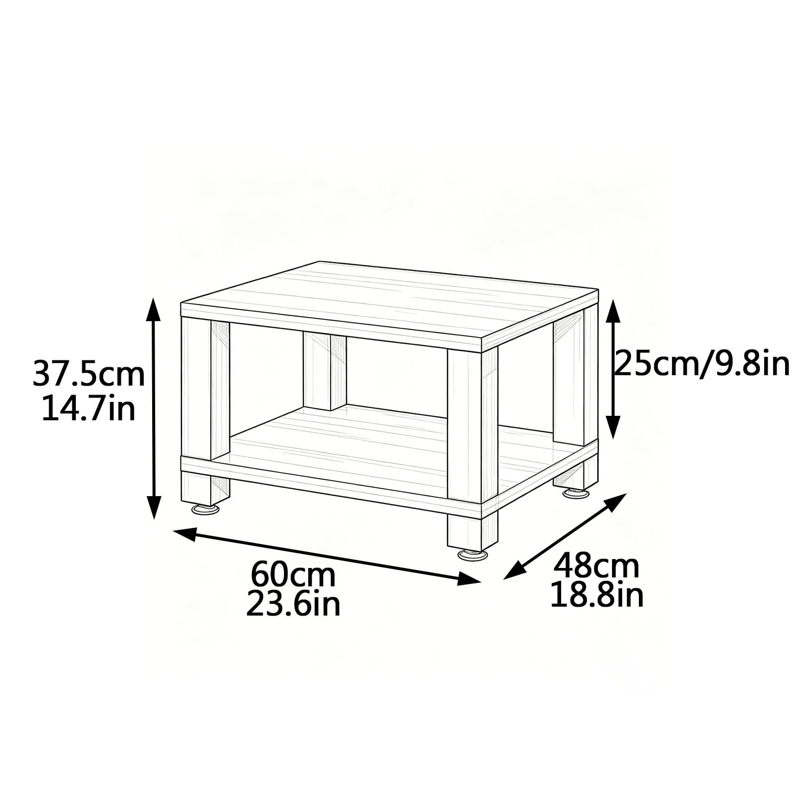 Audio Rack, Heavy Duty 1-4 Tier Stereo Rack with Shock-Absorbing Feet, Metal Frame Wooden Shelf Open AV Stand for Home Theater & Game Console Storage(Black,23.6x18.8x14.7in)
