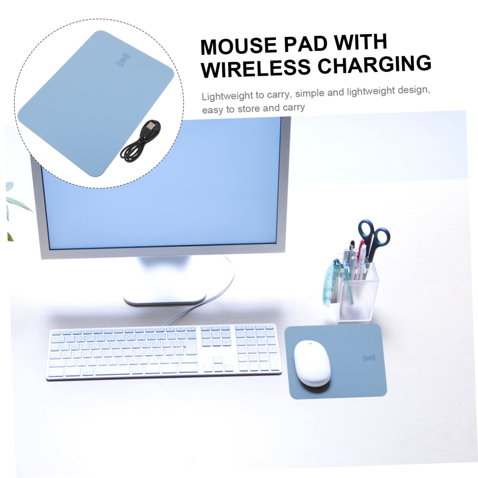 Gatuida Tappetino Mouse con Caricamento Wireless Design e per Gaming e Caricatore Adatto per Studenti e Insegnanti