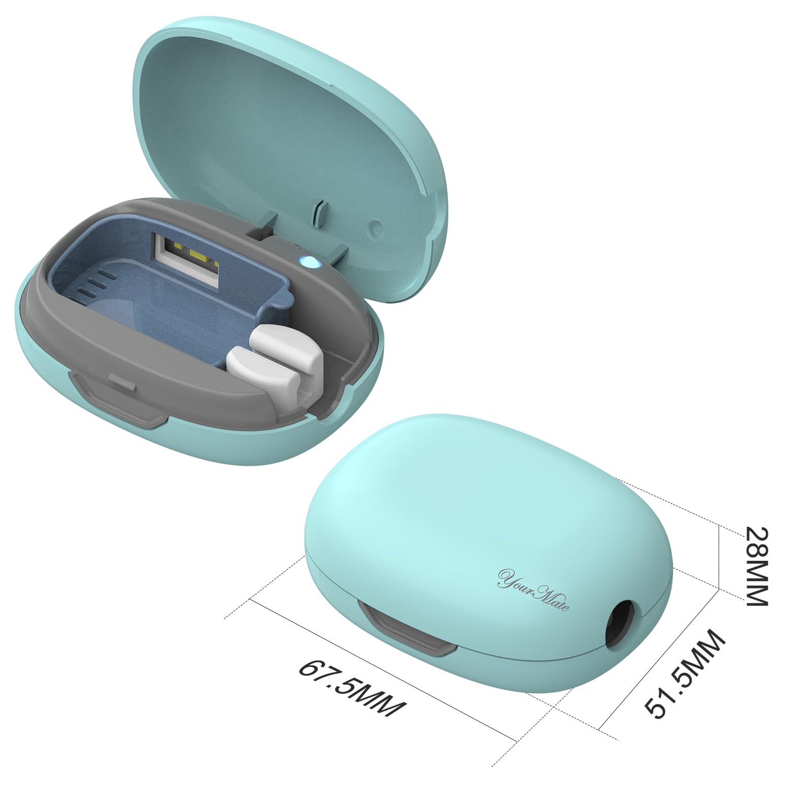 YourMate Funda desinfectante para cepillo de dientes recargable, funda de viaje para cepillo de dientes con soporte para Houshold y Traving o viajes de negocios, color azul
