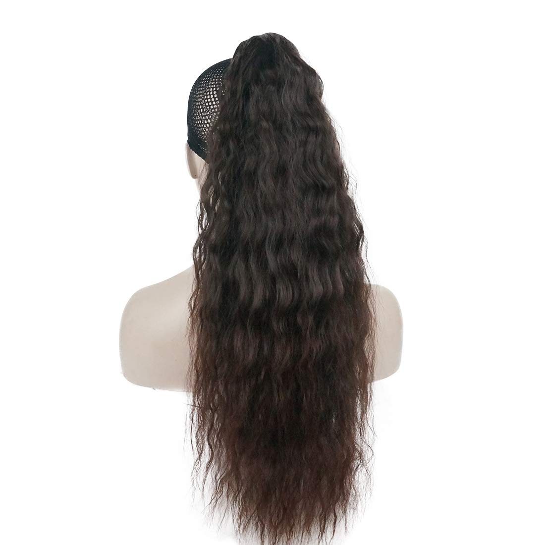 Wiginway Long Claw Ponytail Hair Extension One Piece Cute Clip in on Ponytail Jaw/Claw Synthetic Deep Wave(Light Auburn)