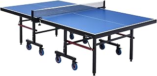 VEVOR Professional Foldable Ping Pong Table - 25mm MDF Top, Portable Indoor Table Tennis with Wheels, Quick Net & 10-Min Assembly
