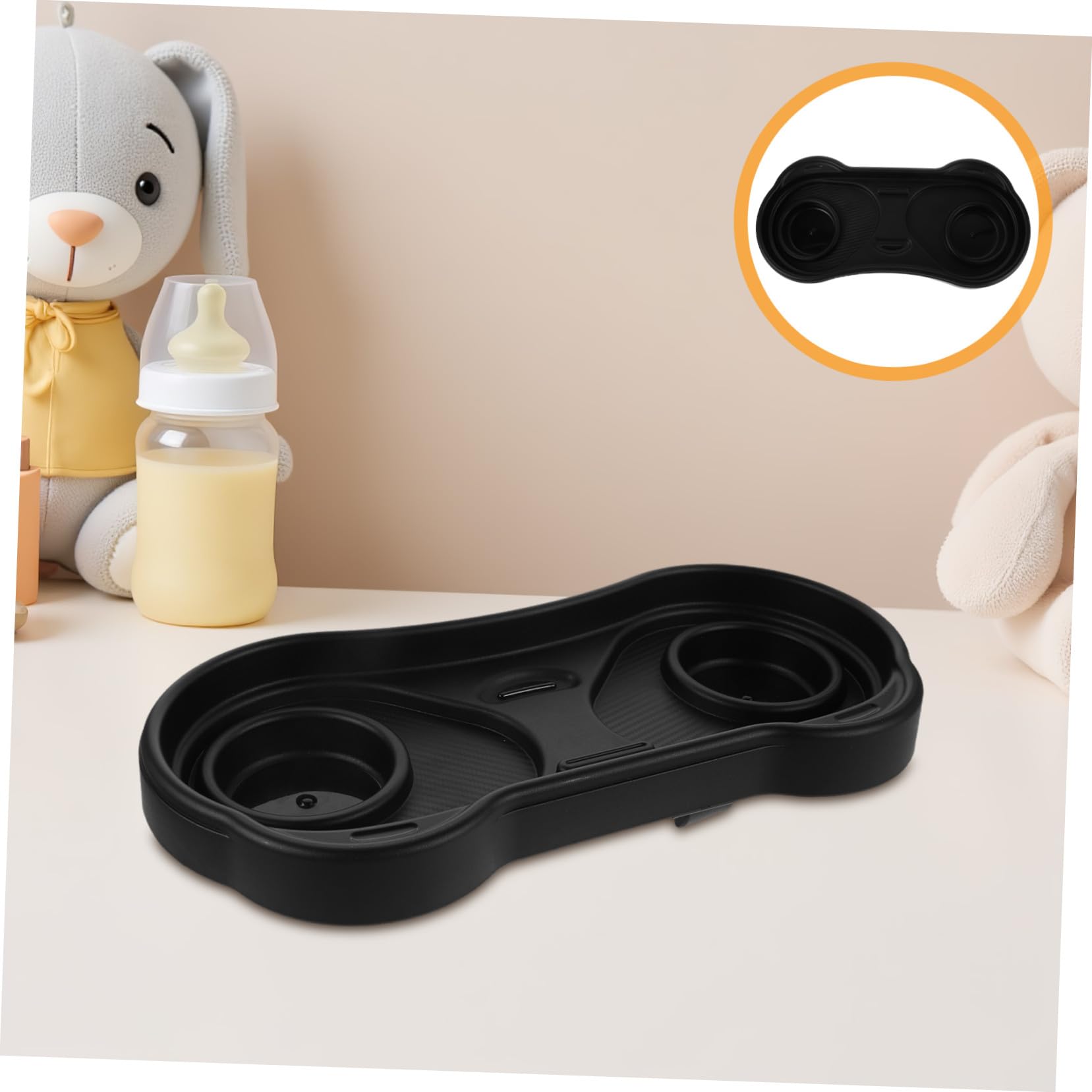 GALPADA Vassoio Passeggino Panda Porta Snack e Bicchiere Staccabile Contenitore Plastica per Spuntini da Viaggio e Uso Quotidiano