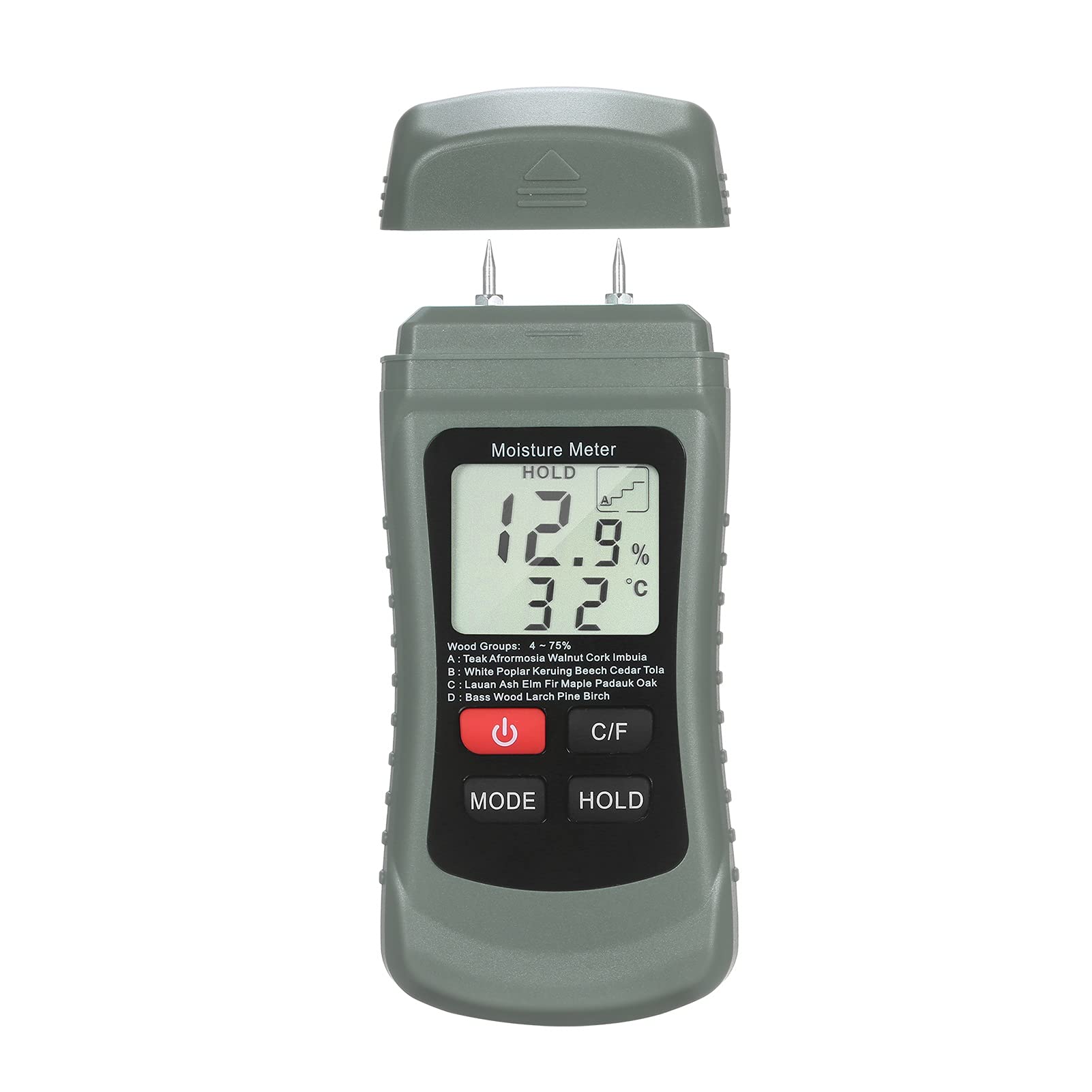 Mmhhhg One Color Moisture Meter, Lcd Moisture Tester Wood Moisture Meter Pin Type Water Moisture Detector