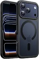 JETech Capa Magnética para iPhone 17 Pro Max 6,9 Polegadas Compatível com MagSafe, Case de Telefone Traseira Fosca Translúcida, Fina e Minimalista À Prova de Choque (Preto)