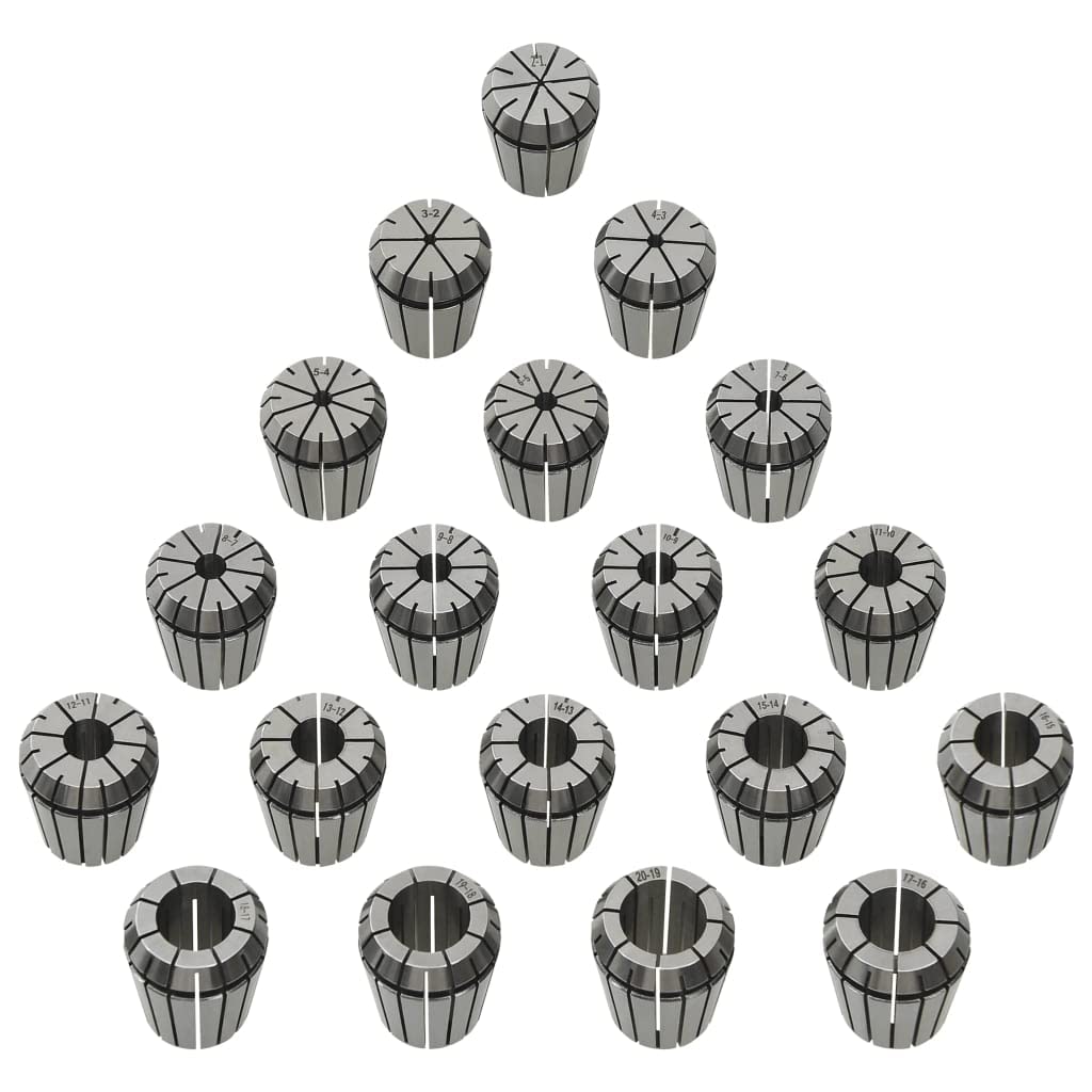 vidaXL Pinze per Colletti ER32 Set Utensili per Tornitura 19pz Tenaglia Attrezzi Utensili Tornio Arnese Rettificatore Serraggi Attrezzatura Fai da Te
