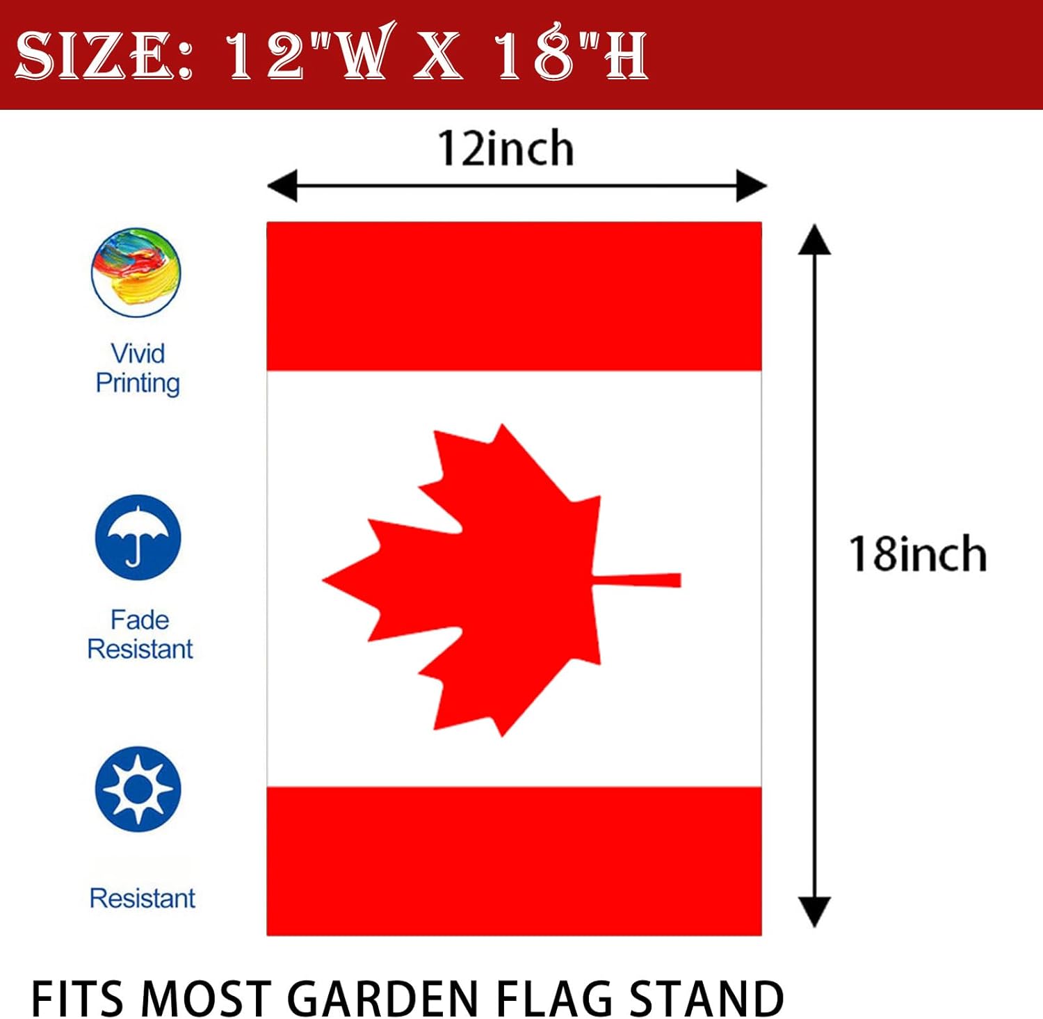 Canada Garden Flag 12x18 Double Sided Outdoor-Canadian Flags Heavy Duty Vivid Color Yard Flag Lawn Canada Day Decorations Gift Outdoor Indoor House Decor - Image 4