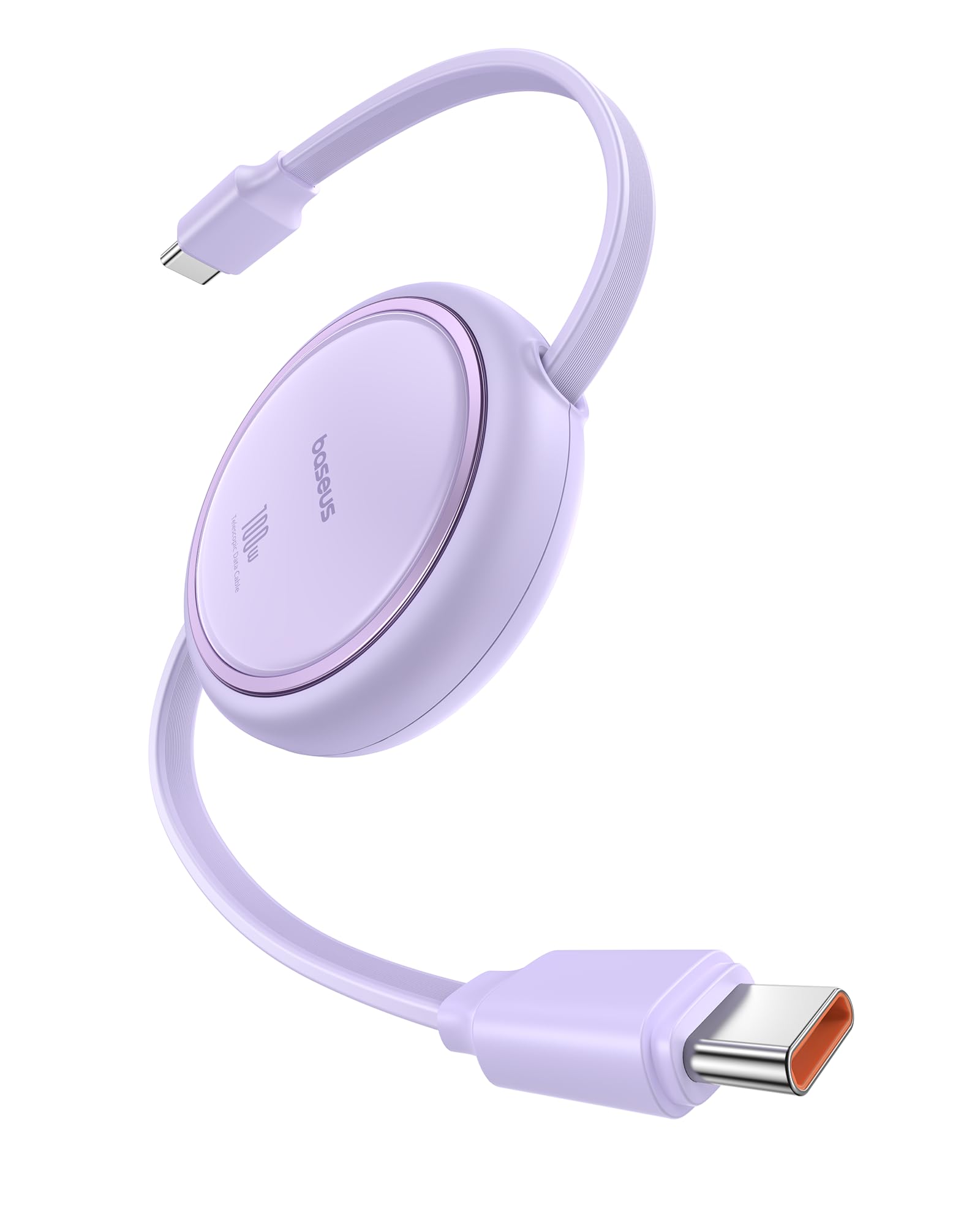 Baseus USB C, Mini 100W Retractabl Cable (Purple, 1m)