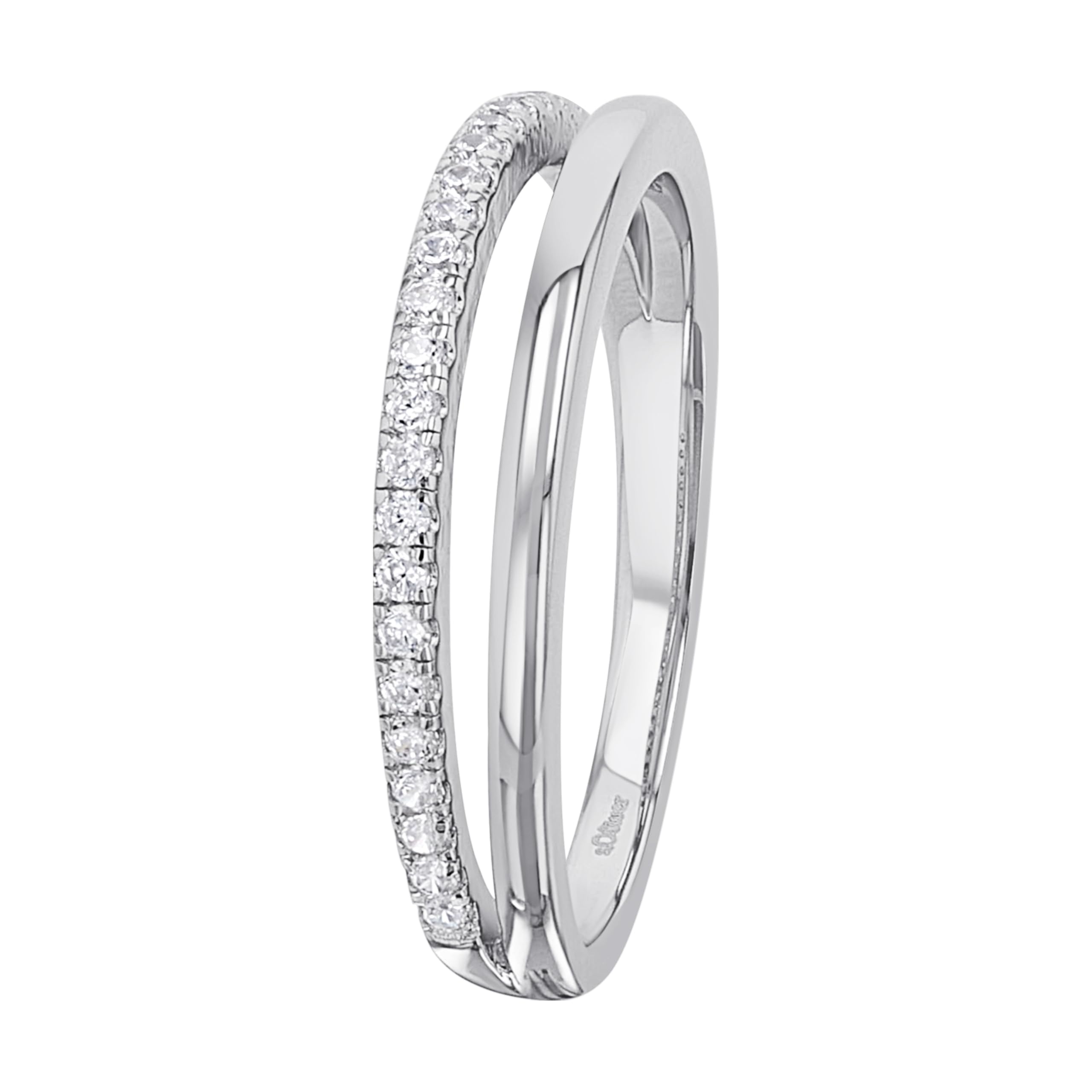 s.Oliver Ring 925 Sterling Silber Damen Ringe, mit Zirkonia synth., Kommt in Schmuck Geschenk Box