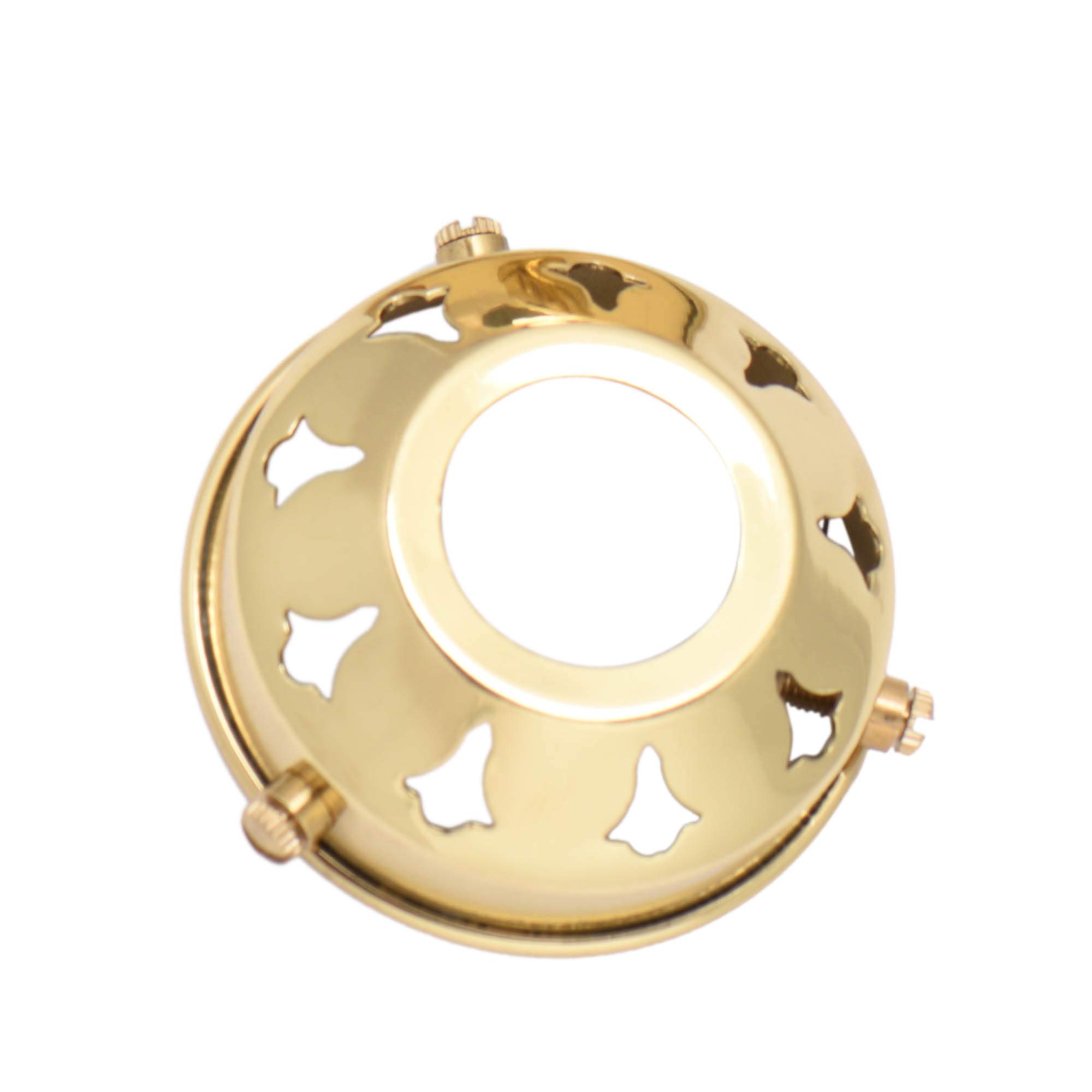 Elektek 2.25" Brass Glass Lamp Shade Gallery Fitting For B22 Shade Ring Bulb Holders 2.25 Inch - Brass