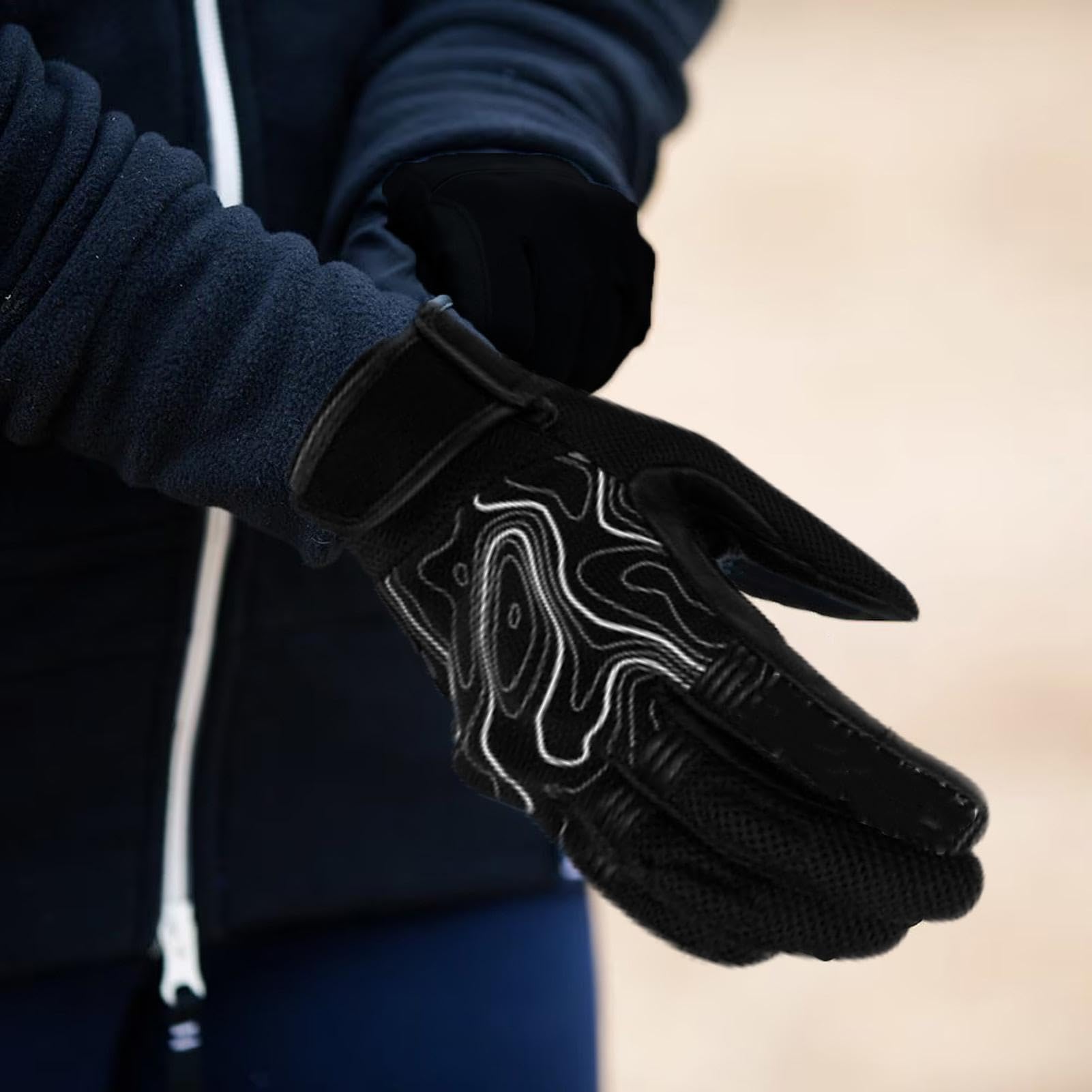 Guanti completi da ciclismo con dita, guanti da ciclismo antiscivolo, antivento, antiscivolo, impermeabili, accessori sportivi all'aria aperta, guanti da moto con P