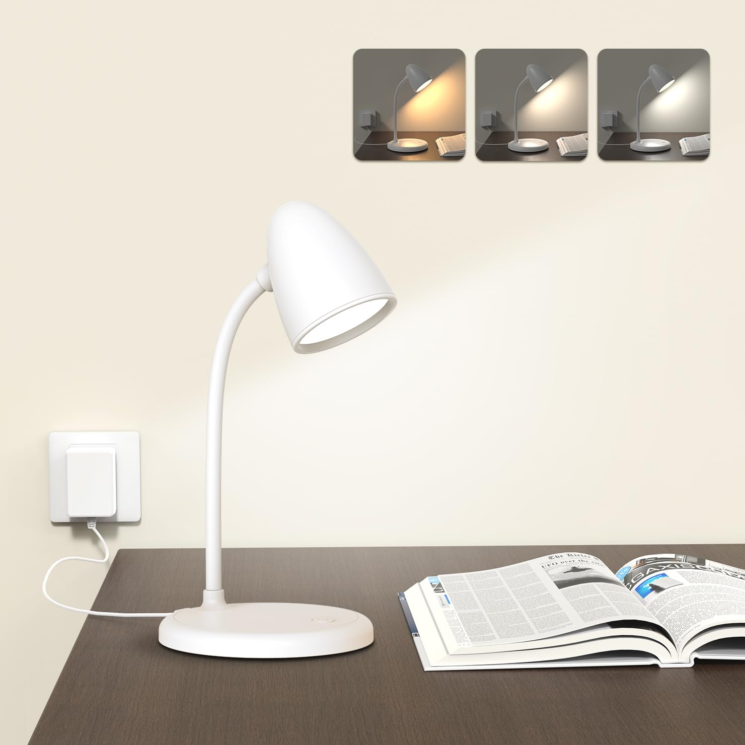 Flexible LED Desk Lamp with Adjustable Color and Brightness
